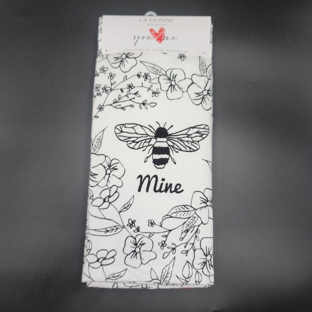 Spring Kitchen Set 4 Pc Bee Mine Towels 16 x 26 Seasonal Decorative Linens
